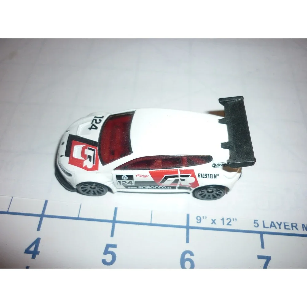 Hot Wheels Volkswagen Scirocco GT 24 Race Car White Red Black‎ 124 Numbered